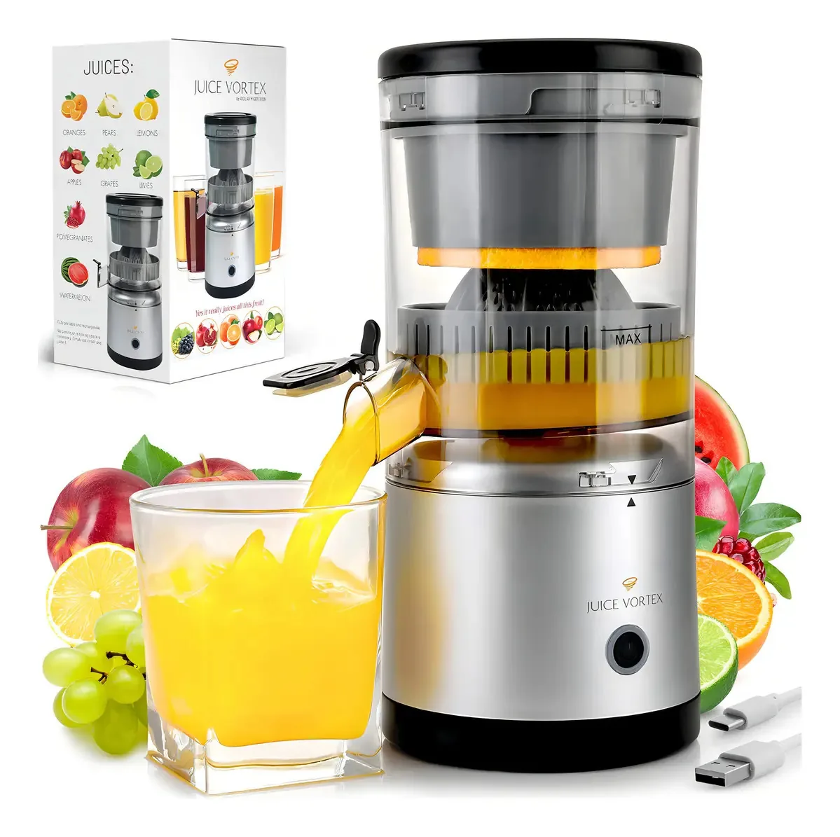 Zulay Kitchen Juice Vortex - Espremedor de limão e laranja