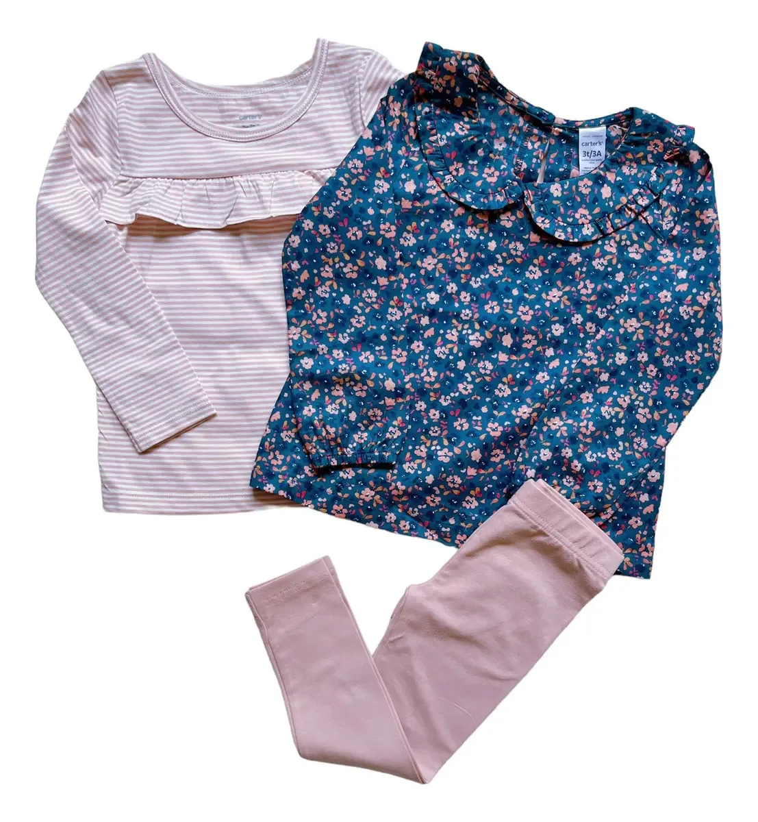 Conjunto Carters Roupa De Menina Infantil Cor Rosa Tamanho 4 Anos