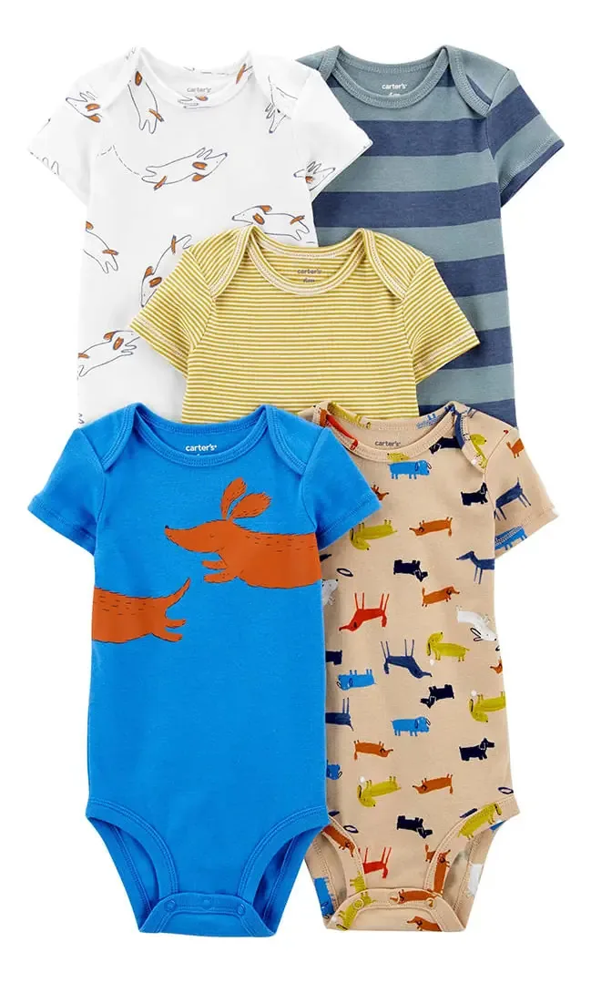 Carter's Pack 5 Bodies para cães de manga curta 1q339310, cor, tamanho 12 m