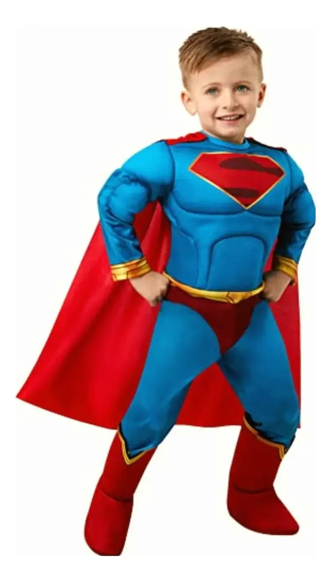 Traje pré-escolar Rubies Superman para crianças, macacão com