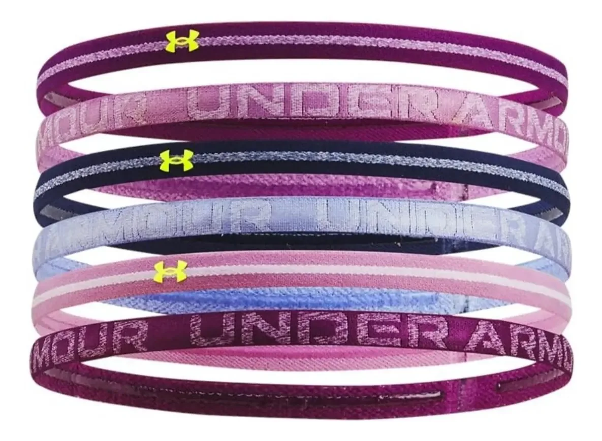 Bandana esportiva feminina Under Armour, rosa, cores, 23 listras, tamanho único