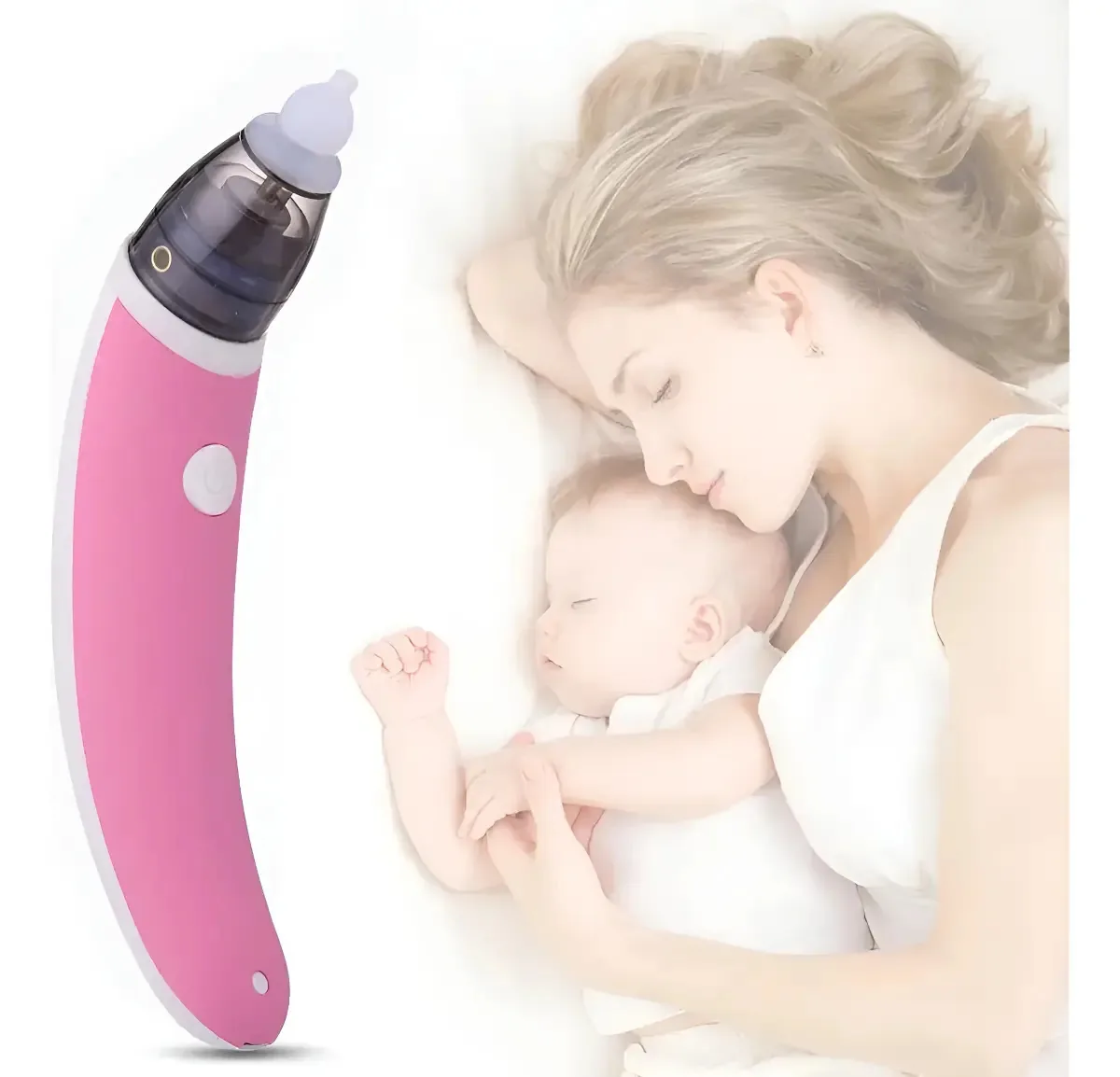 Aspirador nasal elétrico Sacamoco para bebês cor rosa