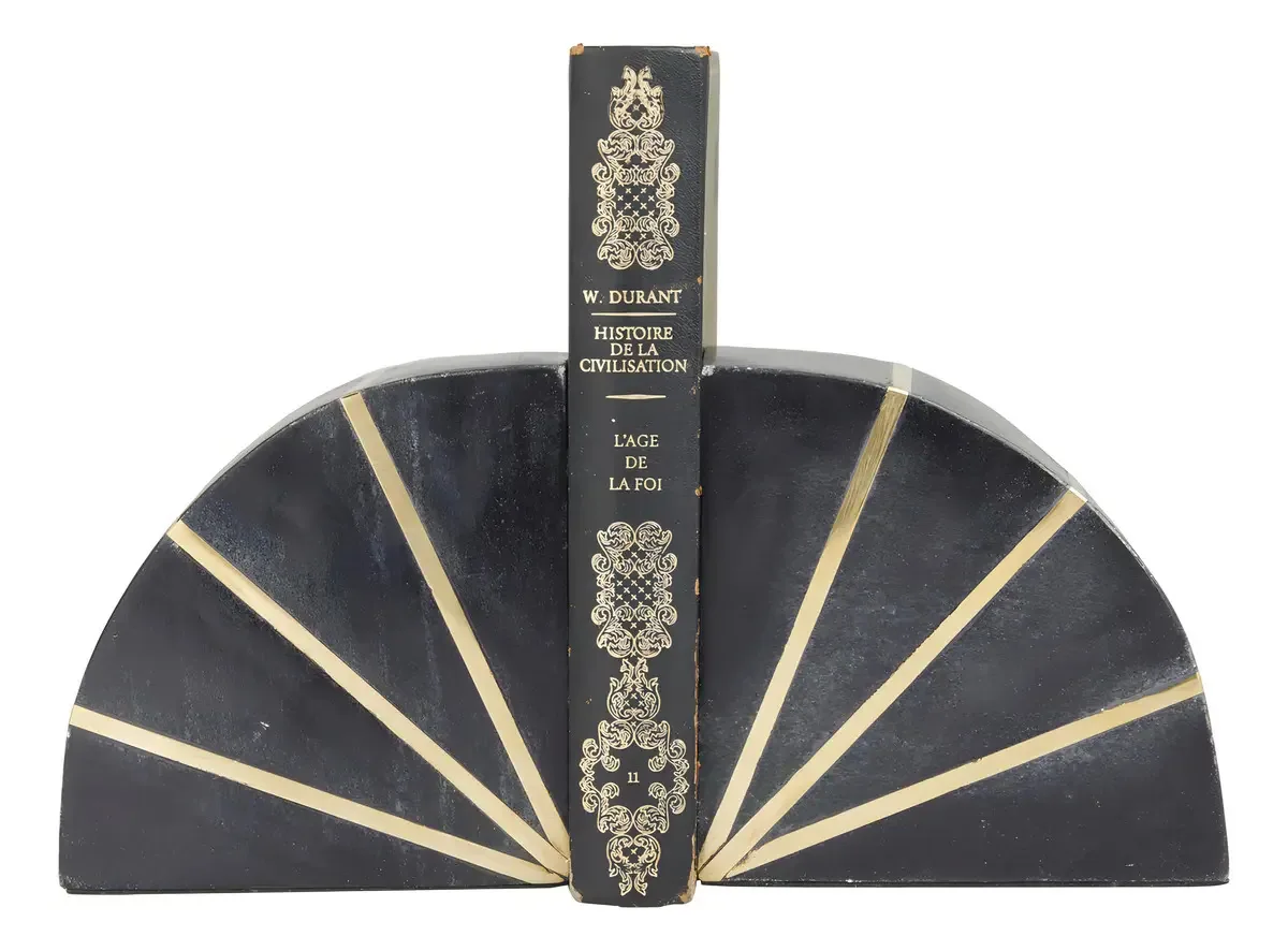 Suportes para livros Cosmoliving By Cosmopolitan Geometric Marble