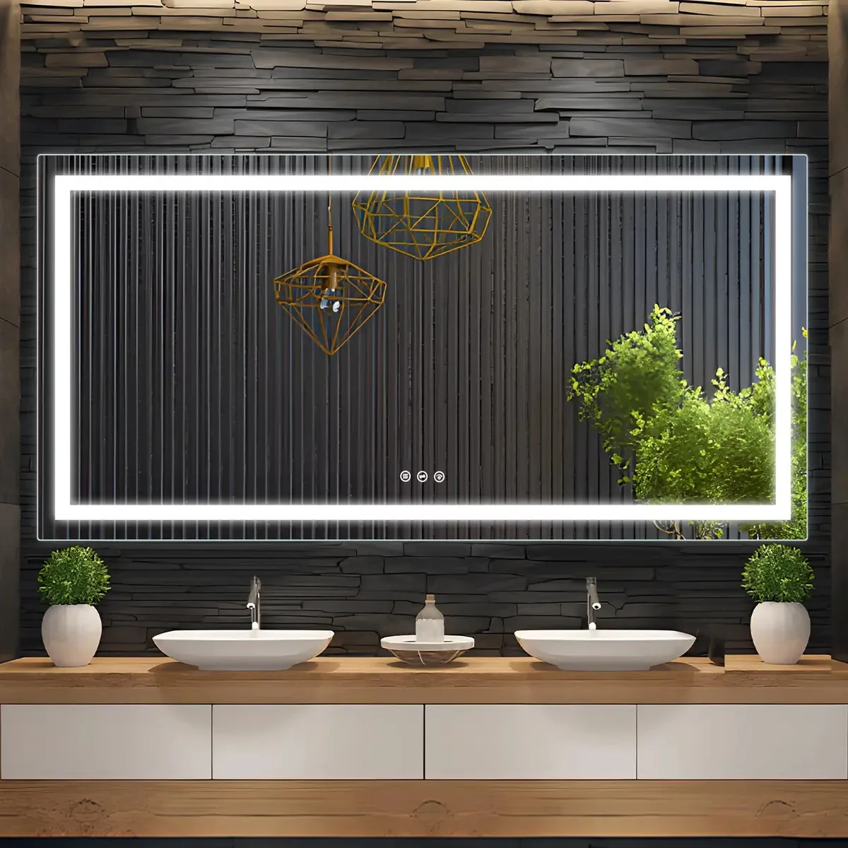 Espelho LED brilhante 72x36 para beleza perfeita