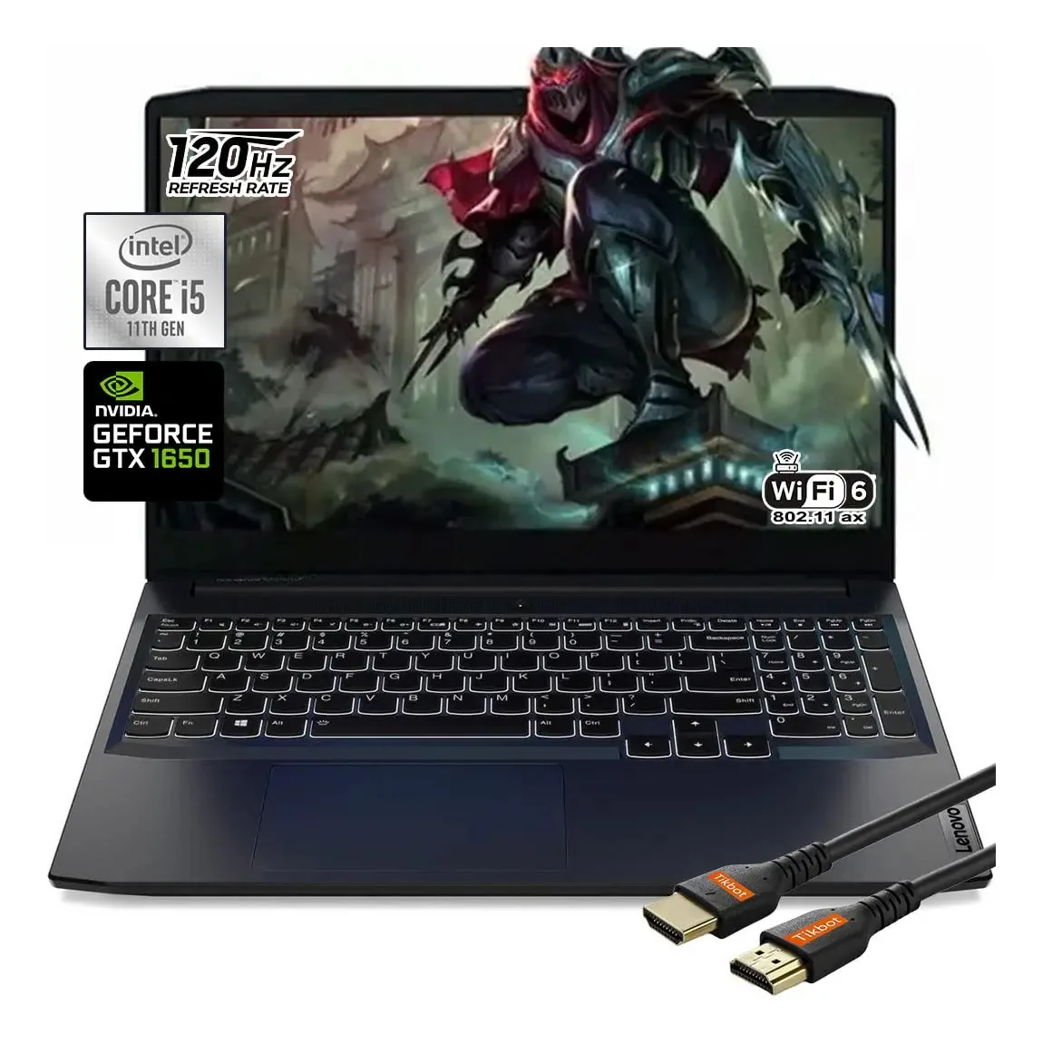 Lenovo Ideapad3 - Notebook Para Jogos, Intel Core I5-11300h, Tela Fhd Ips De 15.6 Polegadas, Taxa De Atualização De 120hz, Teclado Retroiluminado, Wi-fi 6, Usb Tipo C, Câmera Web