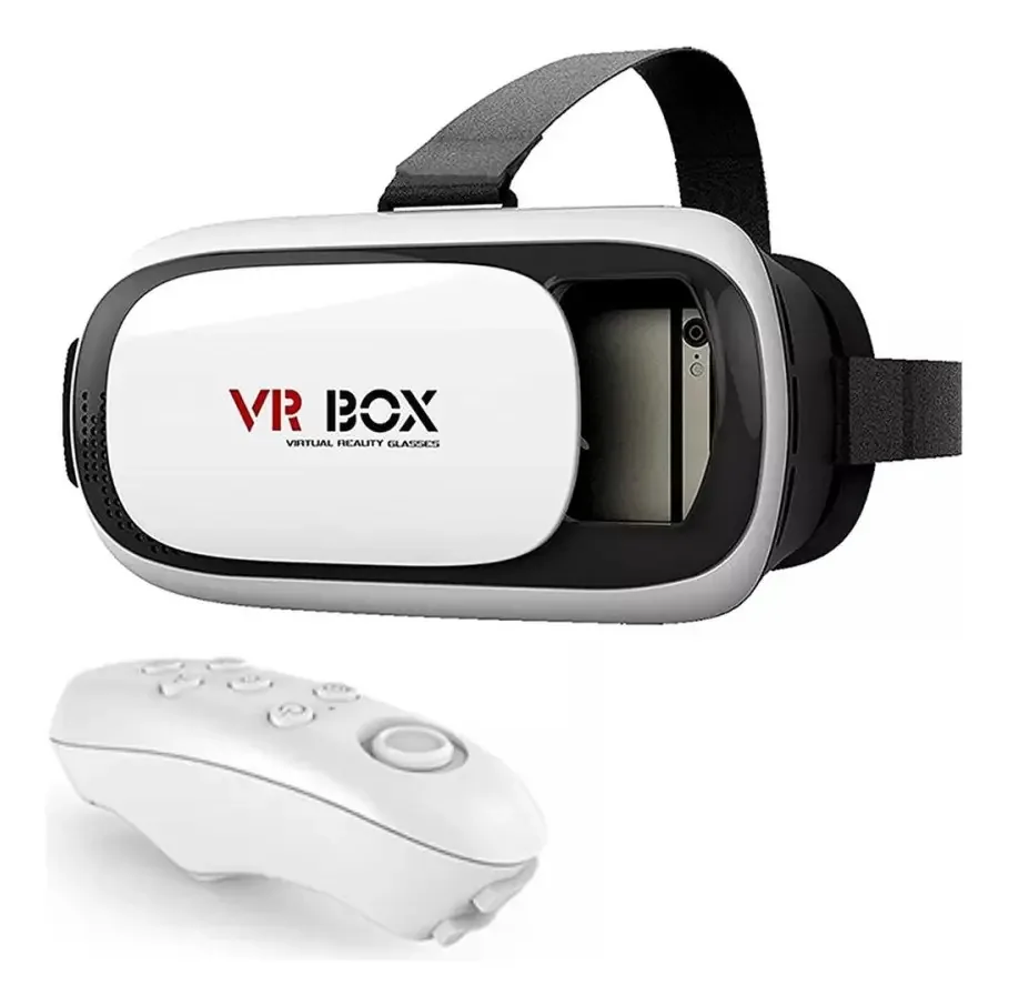 Óculos 3D Realidade Virtual Aumentada VR Box Control Bluetooth Cor Branco