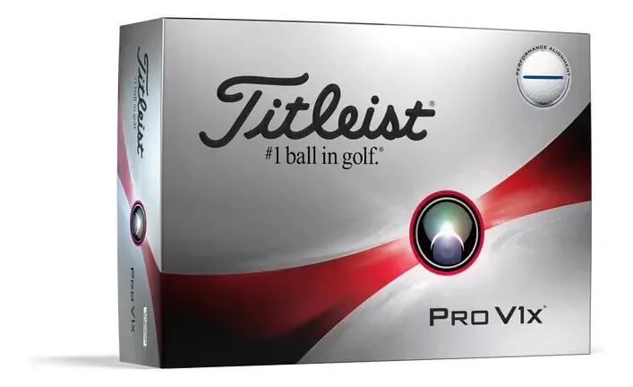 Bola de alinhamento de desempenho Titleist Pro V1x/cor branco-verde branca e azul