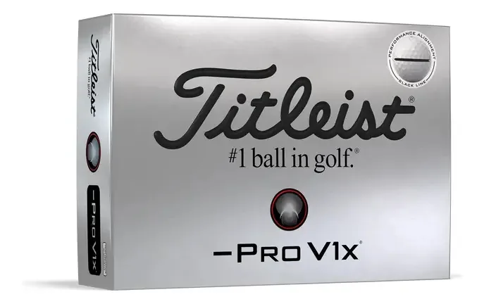Bola de alinhamento de desempenho Titleist Pro V1x Dash/cor preta branca e preta