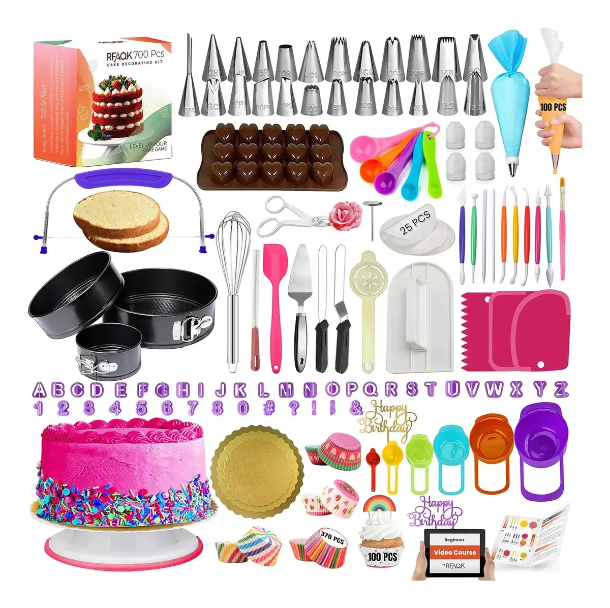 Suprimentos para decoração de bolos, kit de decoração D