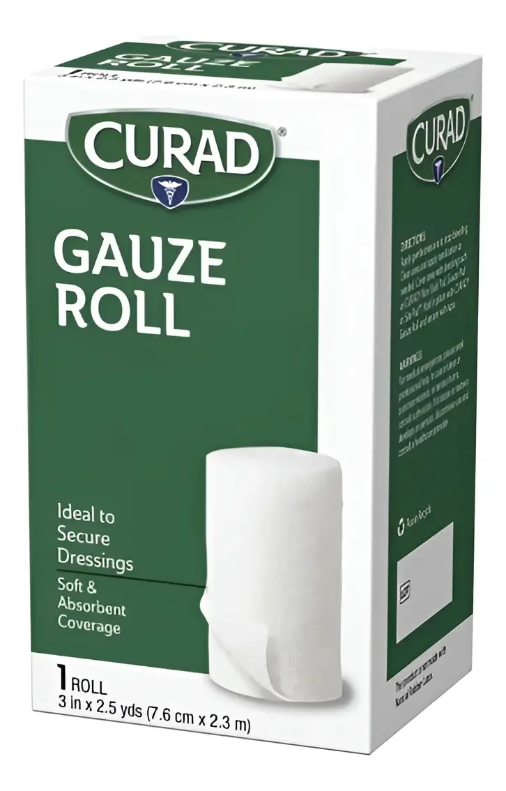 Gaze Esteril Rolo Absorvente Protetor 7.6cmx2.3mts Curad Branco