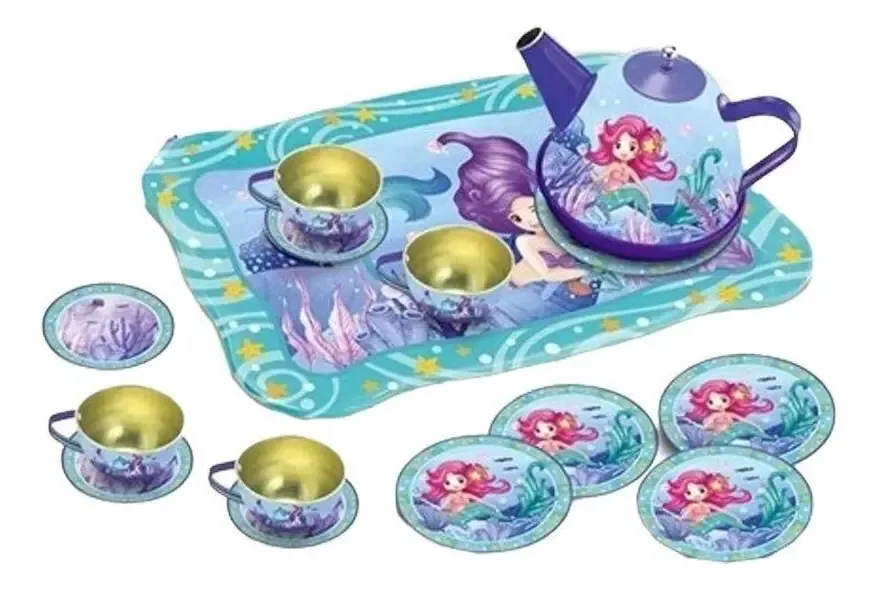 Conjunto de presente metálico Little Mermaid para crianças