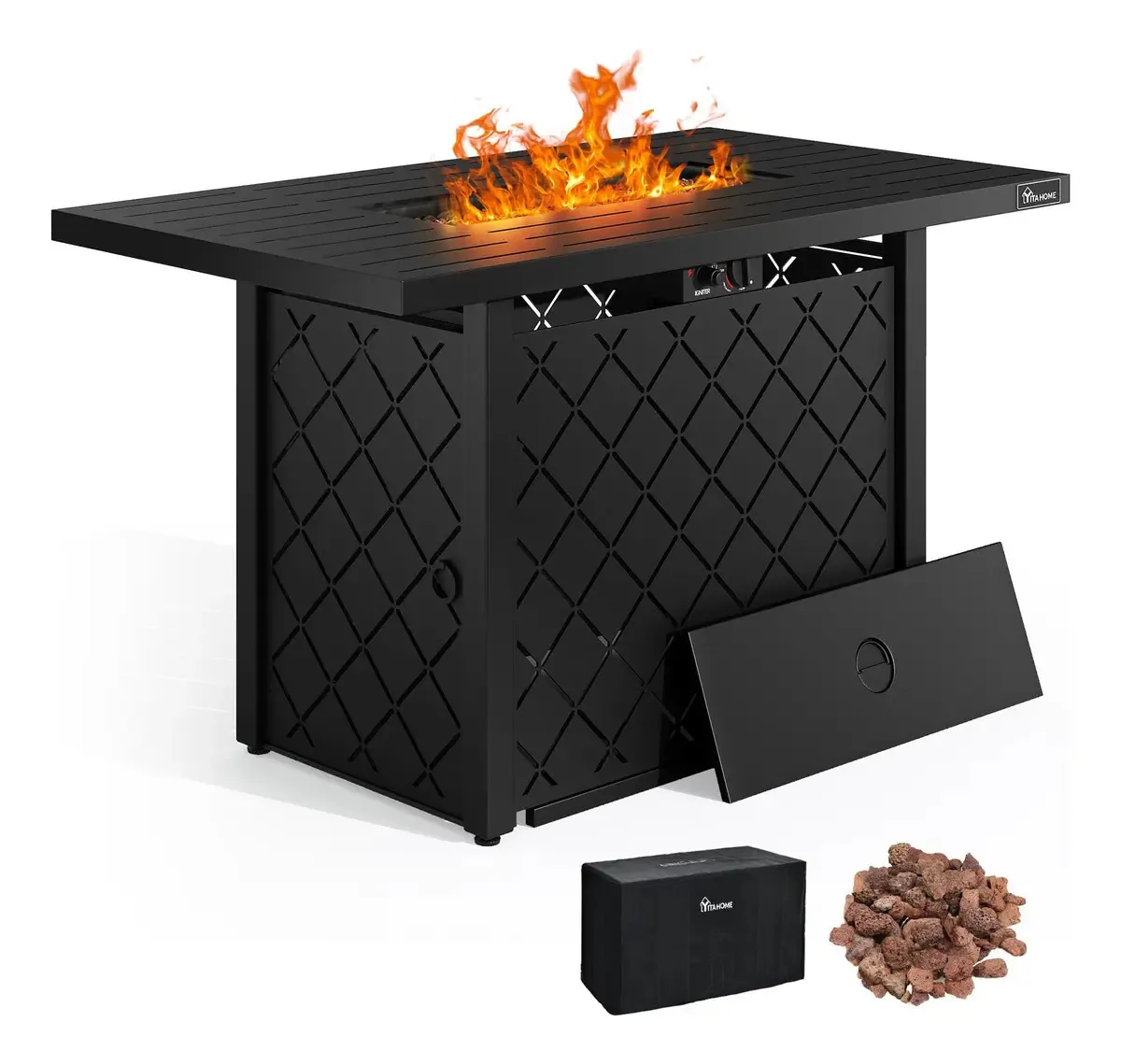 Mesa de fogueira de propano ao ar livre de 109 cm e 50000 Btu