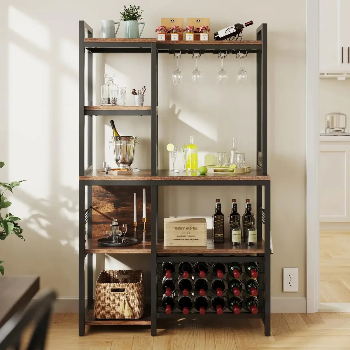 Suporte para garrafas Yitahome Mayihfxisp Dark Brown Home