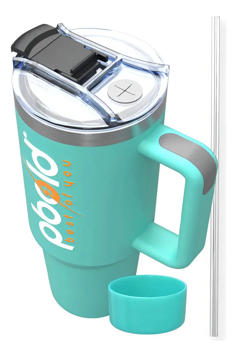 Copo térmico térmico para esportes, garrafa de água quente, café, aço inoxidável, 40 onças, esportes, ginástica, fitness, escritório, viagens, protetor magro, silicone, pbold, espuma marinha