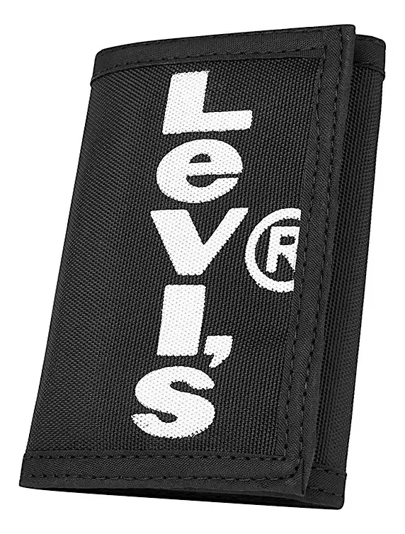 Carteira masculina Levi's 45490-59 têxtil preta preta