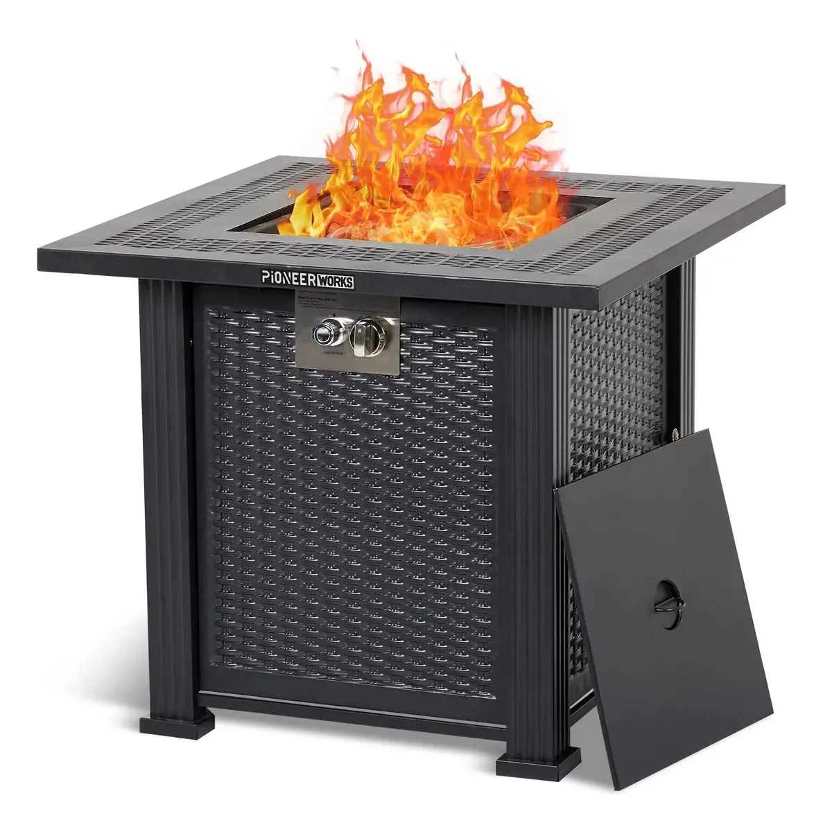 Mesa de fogo de propano de 28 polegadas, mesa retangular