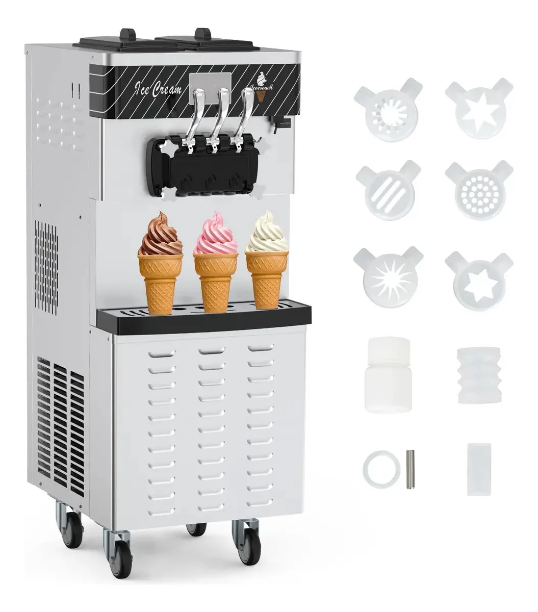 Máquina de sorvete comercial Aconee, saída de 22-30 L/h, 2