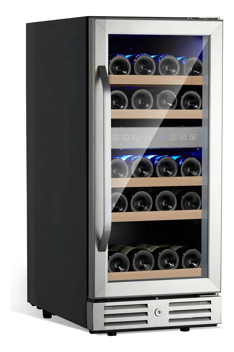 Refrigerador de vinho de 15 polegadas, 29 garrafas de onça dupla