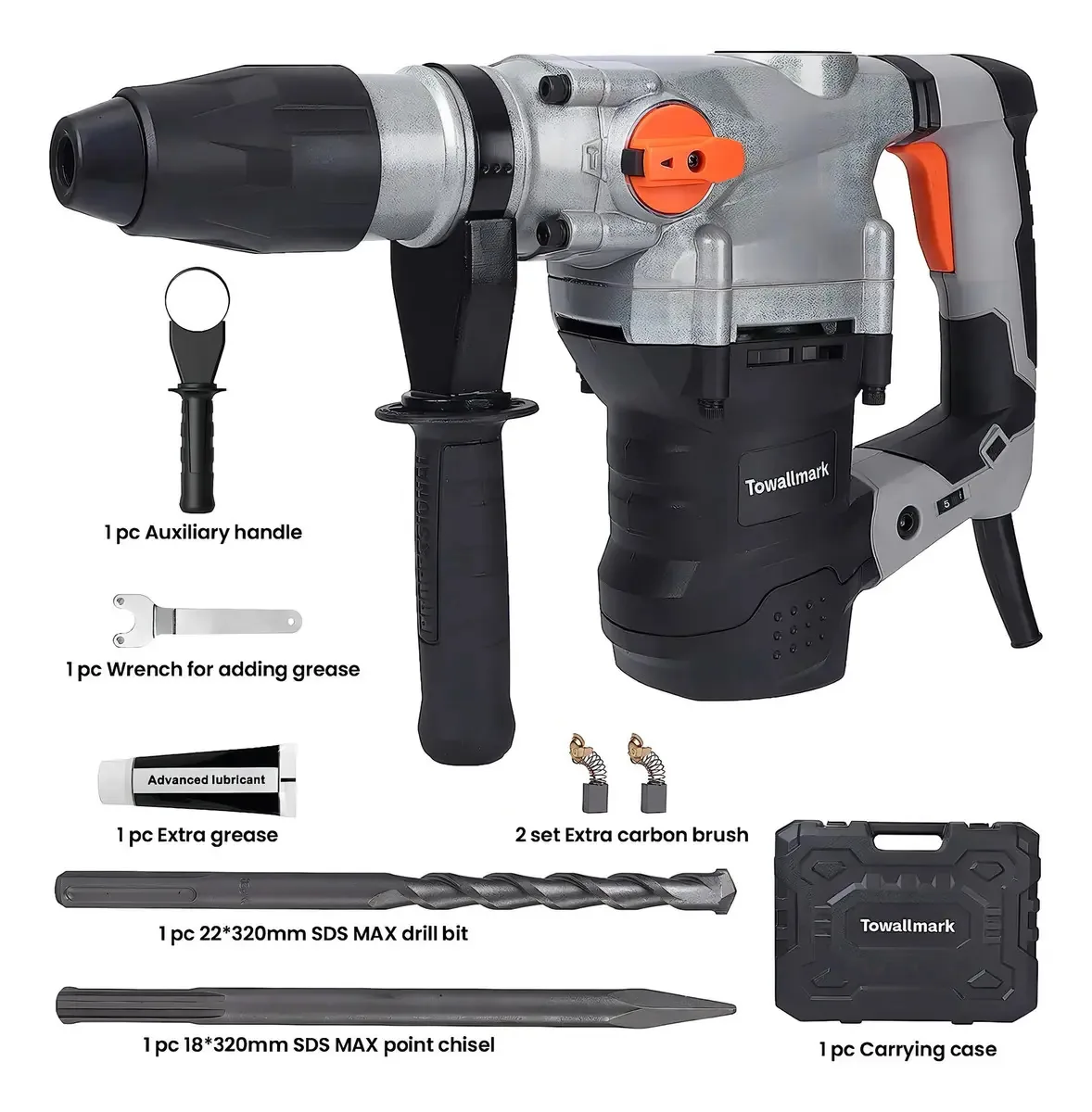 Furadeira de martelo rotativo para serviços pesados Towallmark 1-9