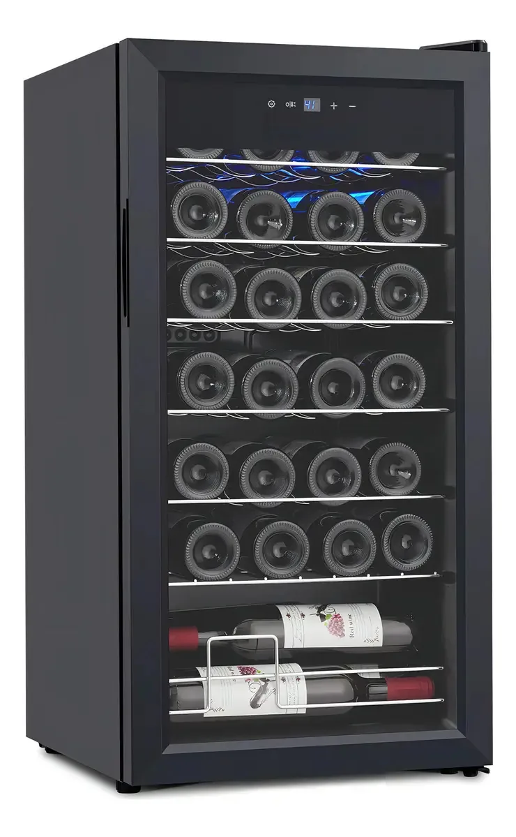 Refrigerador de vinho Cuisinaid de 28 garrafas, compressor interno