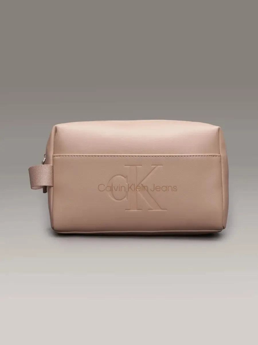 Bolsa de higiene pessoal feminina Calvin Klein Jeans Monologue rosa