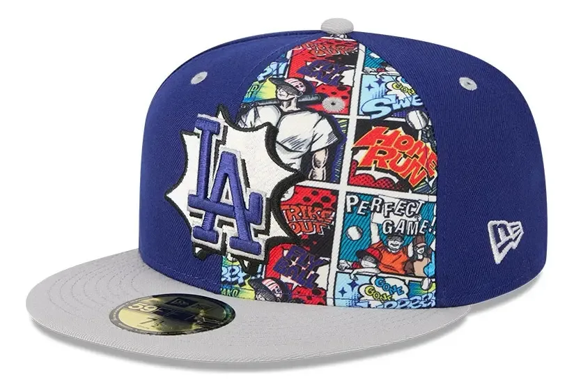 Boné New Era Dodgers Players Weekend 59fifty Closed, cor azul, tamanho 7 1/8