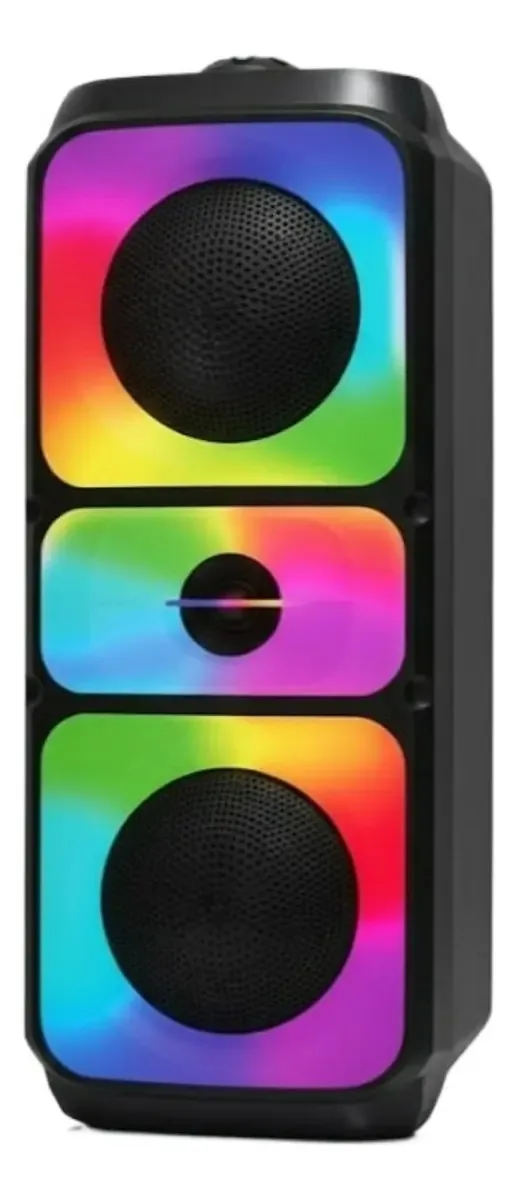 Caixa De Som Bluetooth Led Colorido Usb Com Som Potente