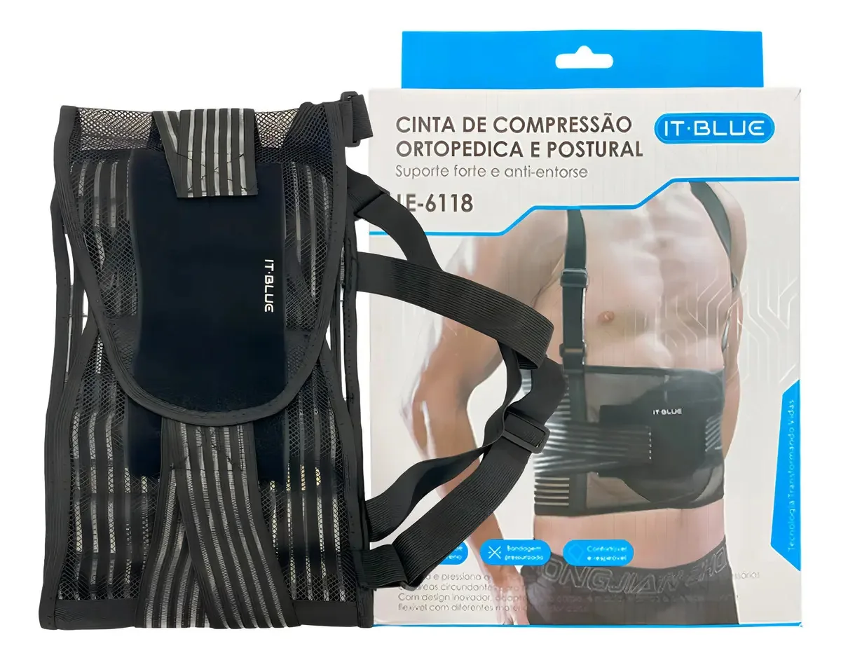 Cinta Lombar Ortopédica It-Blue para Compressão GG
