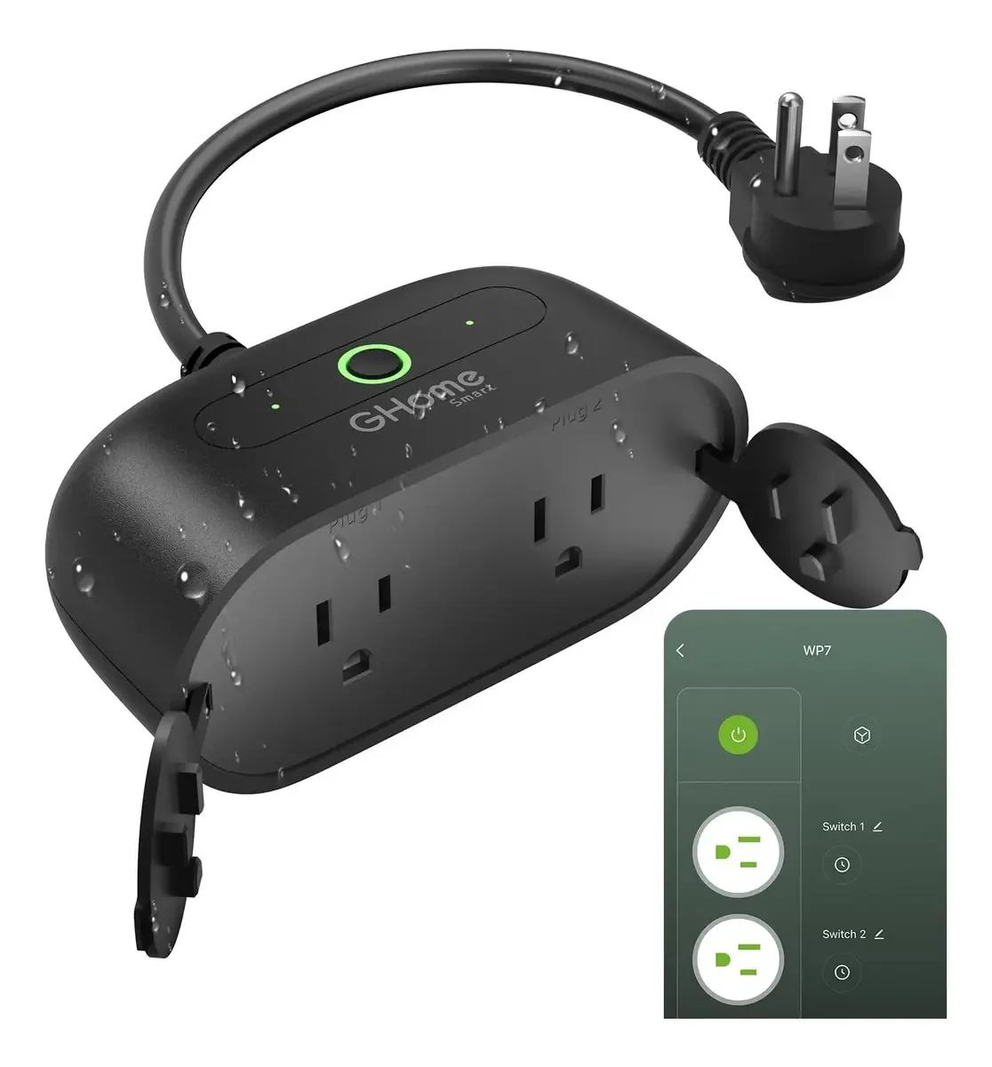 Soquete Wi-Fi externo inteligente Ghome, conector Wi-Fi, soquetes e