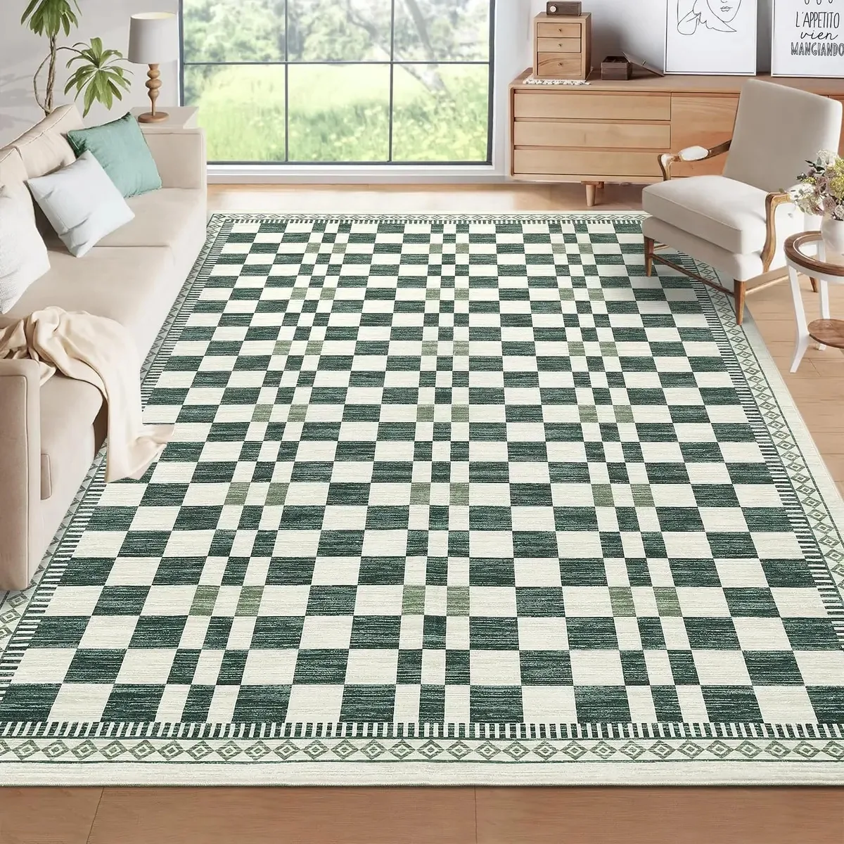 Tapete lavável Garveehome 5x7, tapete macio sem deslizamento