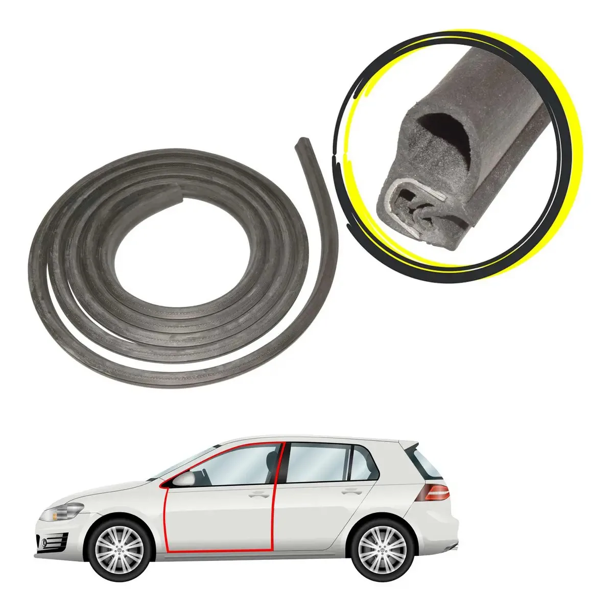 Borracha Portas Laterais Borracha Brasilia Chevette Hatch