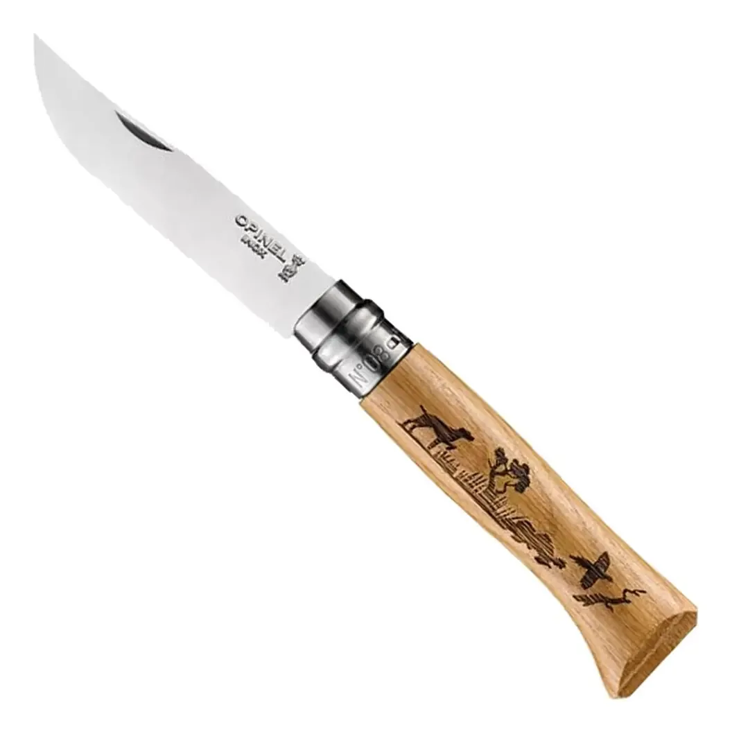 Faca de aço inoxidável Opinel Animal No. 8, cortador de lápis, cor dálmata