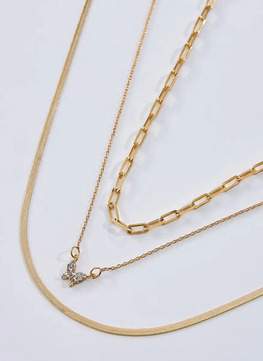 Chokers E Colares Borboleta Cor Dourado