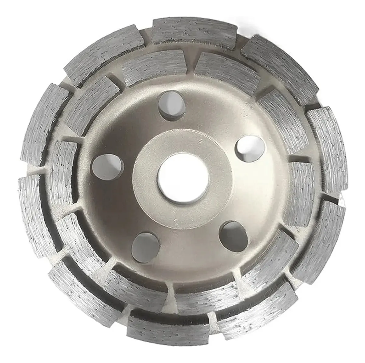 Disco de polimento de diamante segmentado duplo prateado de 4-1/2