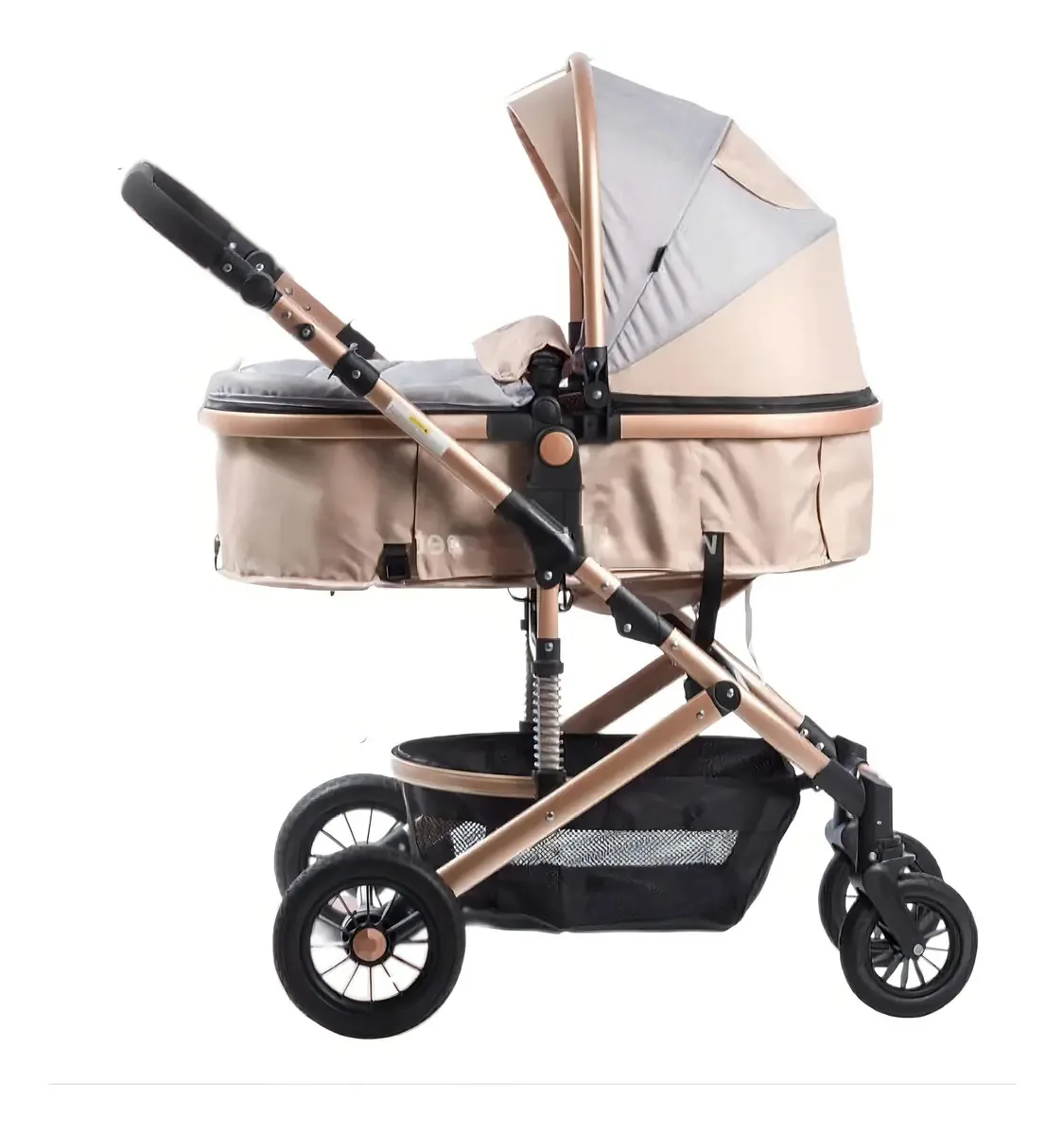 Carrinho de bebê leve Moises Ebaby 147 Chassi confortável bege bege Beich