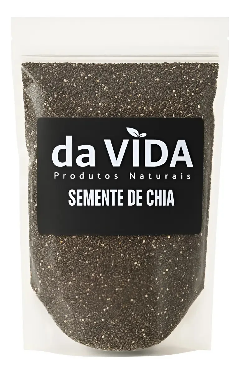 Semente De Chia Natural Embalagem Premium Zip Lock 500g