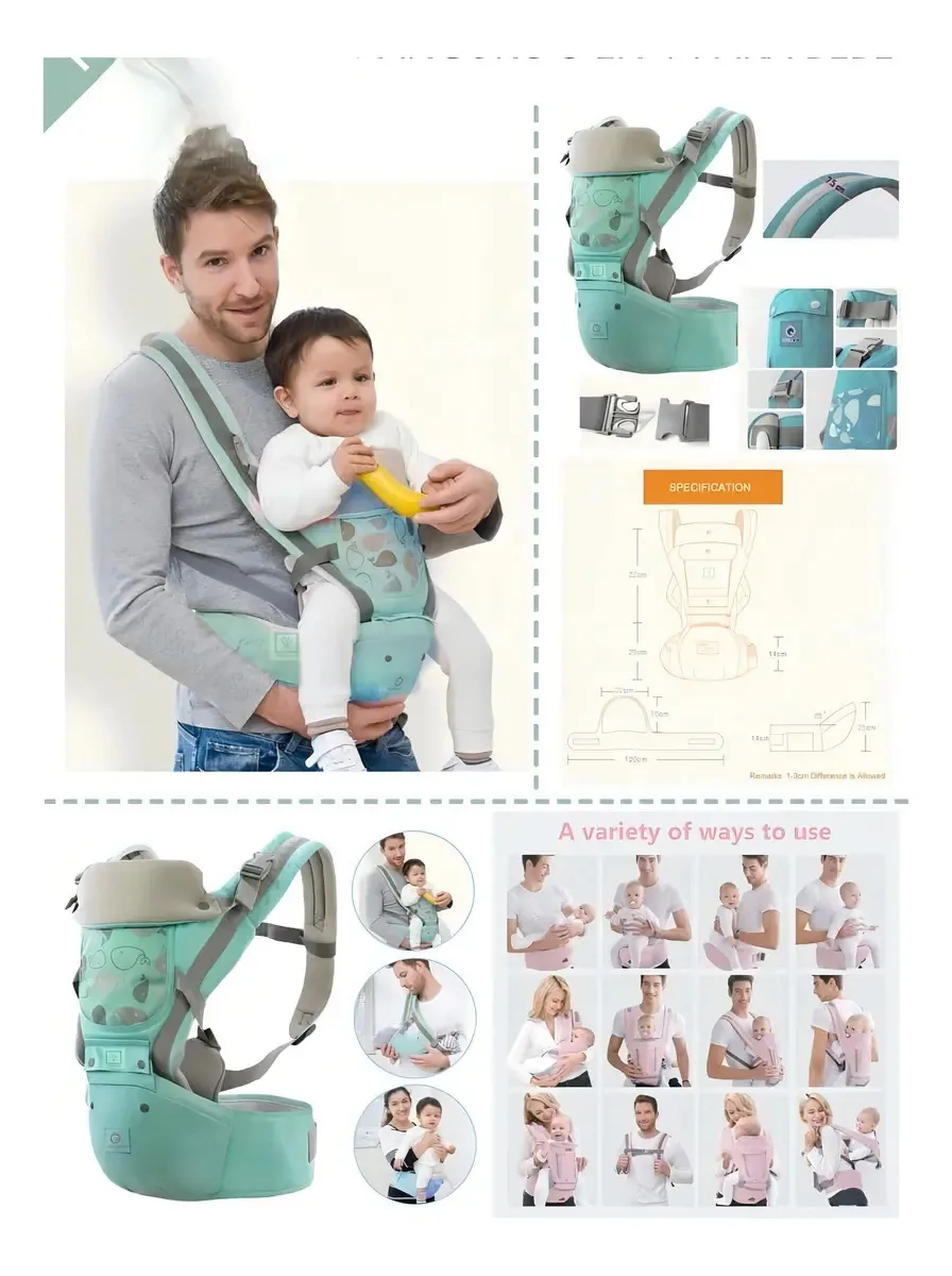Cangurus para bebês e pais, kits de bebês, capuz acolchoado