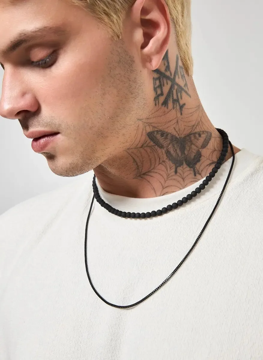 Conjunto Com 2 Colares Preto