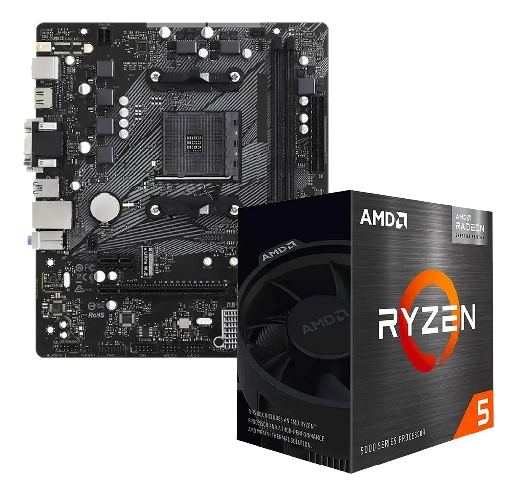 Combinação de atualização Ryzen 5 5600g + Mother B550m Ddr4, cor preta
