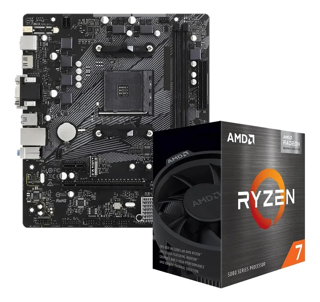 Combinação de atualização Ryzen 7 5700g + Mother B550m Ddr4, cor preta