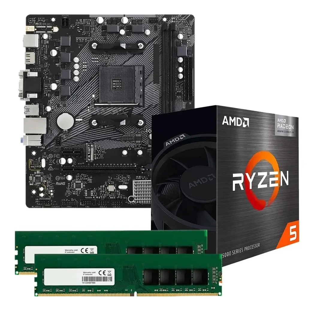 Combinação de atualização Ryzen 5 5500 + Mother A520/B450m + 16gb Color Black