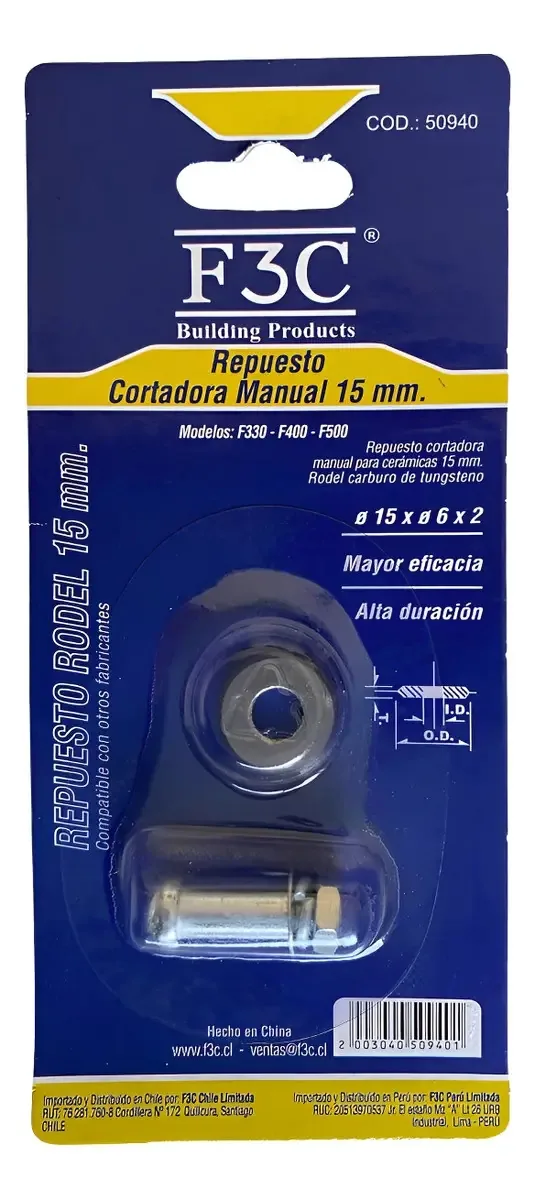 Substituição do cortador de cerâmica Rodel 15mm F3C