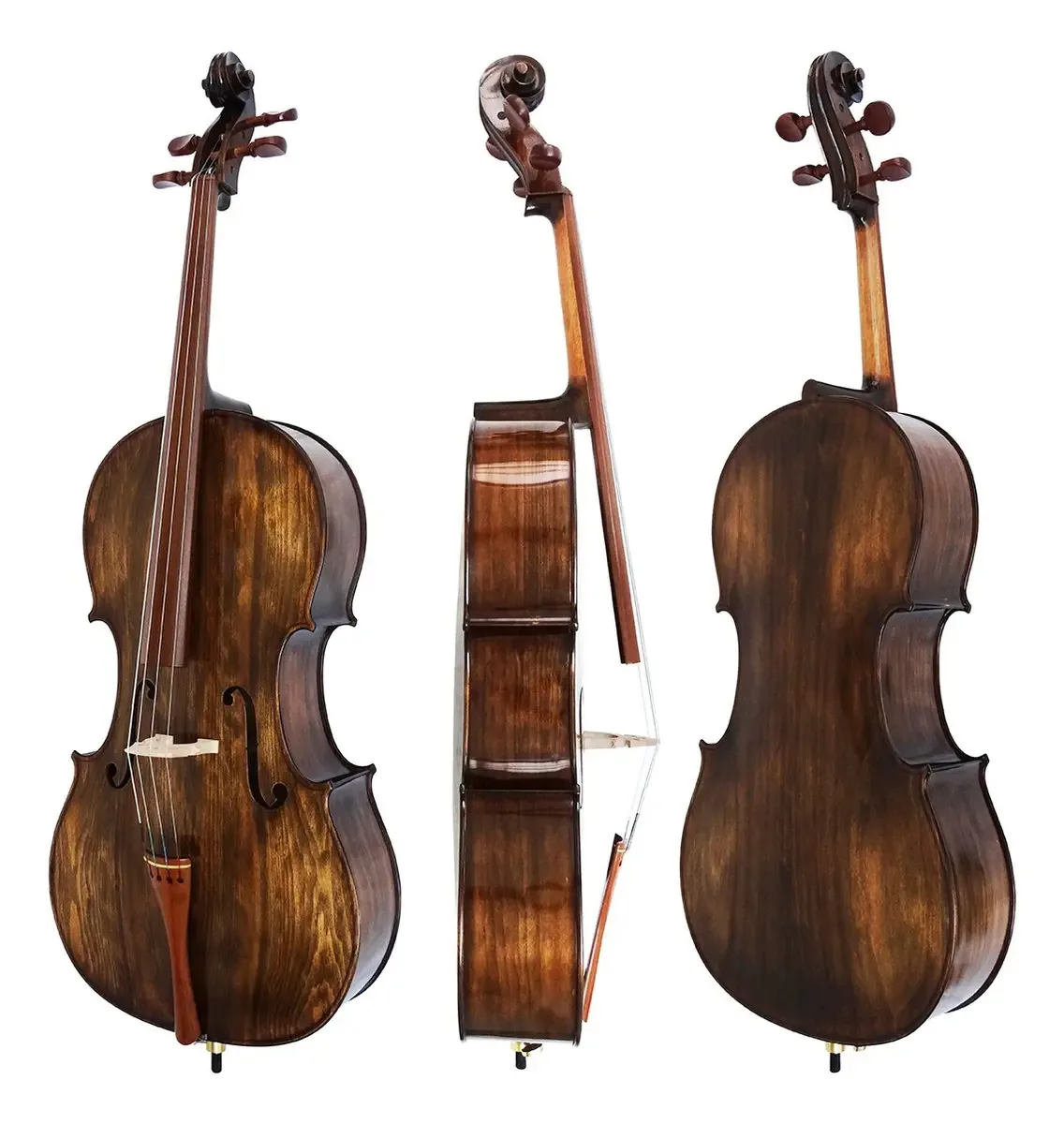 Violoncelo 4/4 Rolim Milor Envelhecido Brilho Vintage Madeira Brasileira