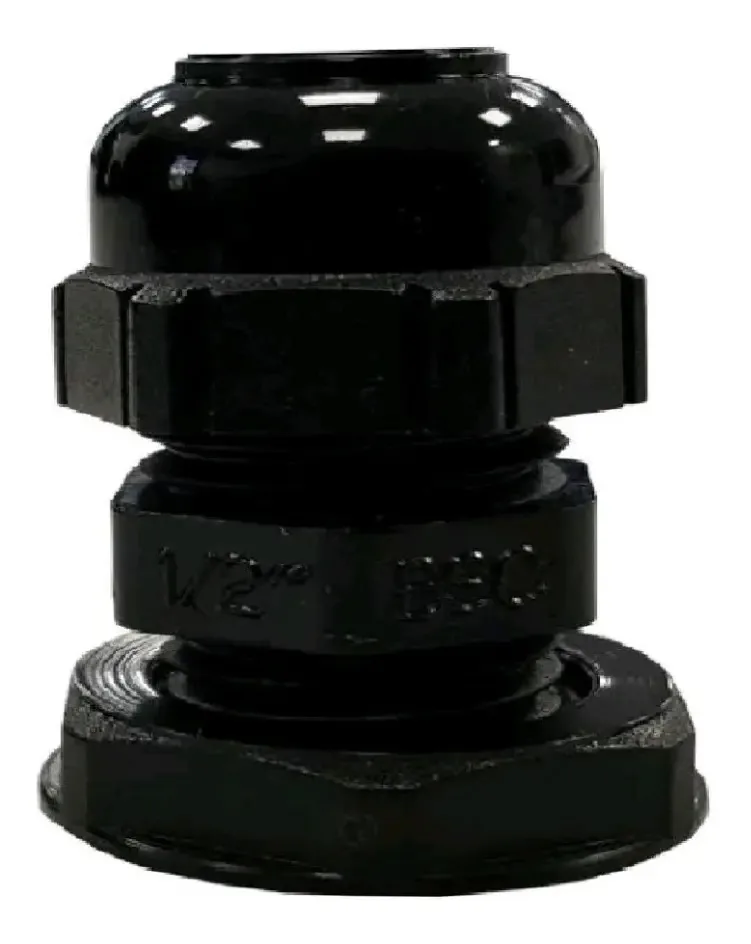 Prensa de cabo de plástico de 1/2 rosca Black Gas Conextube