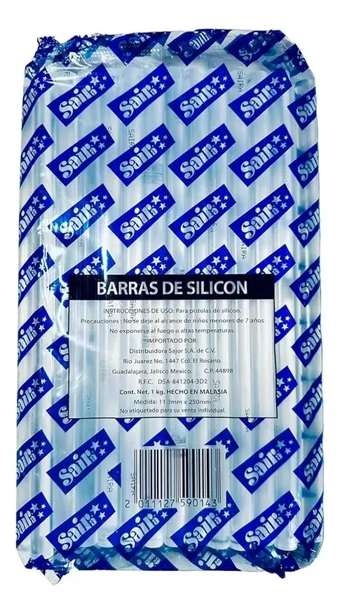 Bastão de cola para pistola elétrica Saira Barras de Silicón transparente