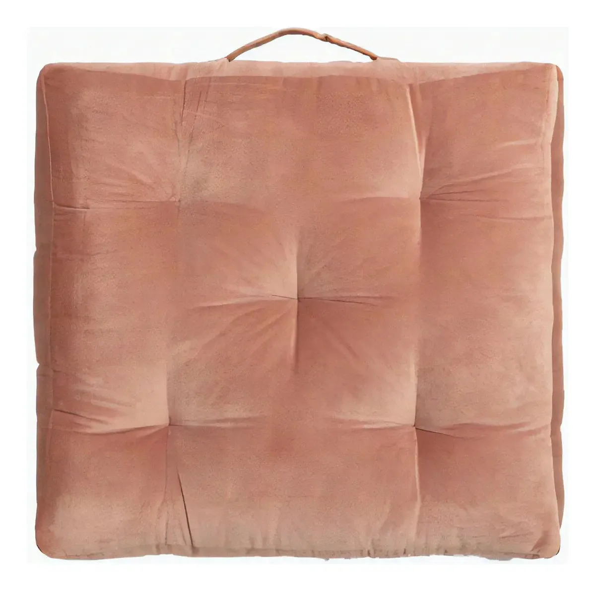 Almofada de piso de veludo 60x60x13 rosa antigo