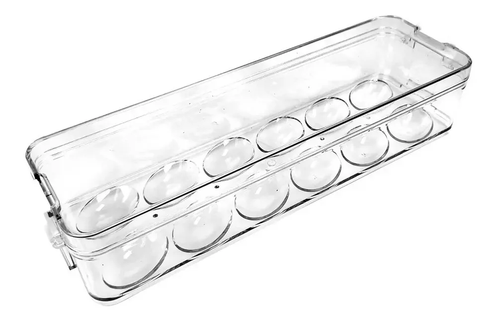 Organizador de acrílico, geladeira, porta-ovos, 12 ovos, cor transparente
