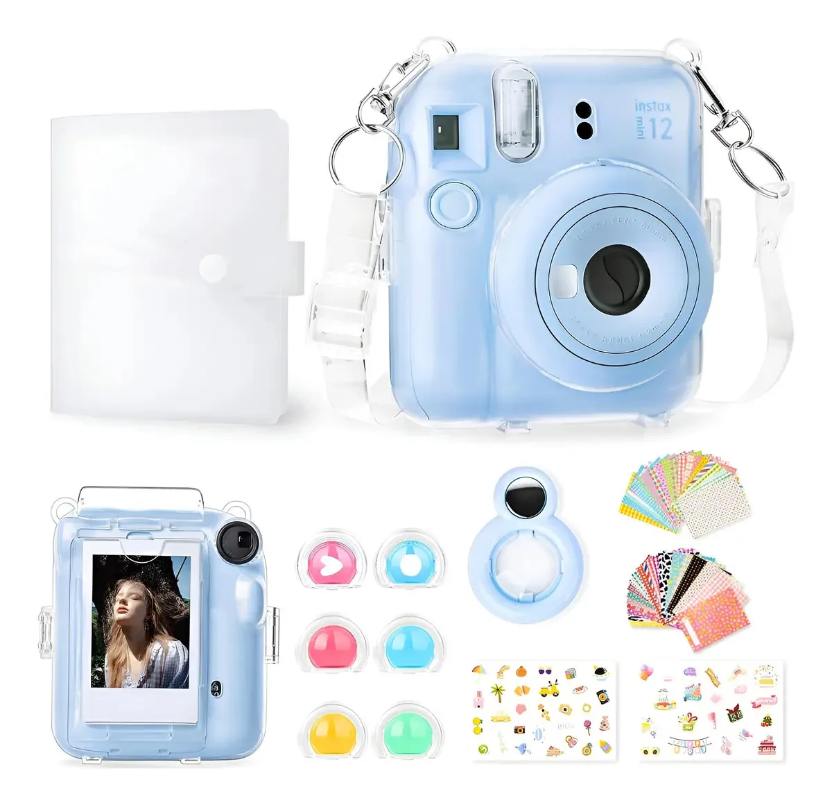 Acessórios Rieibi para Fujifilm Instax Mini 12 - Pacote azul