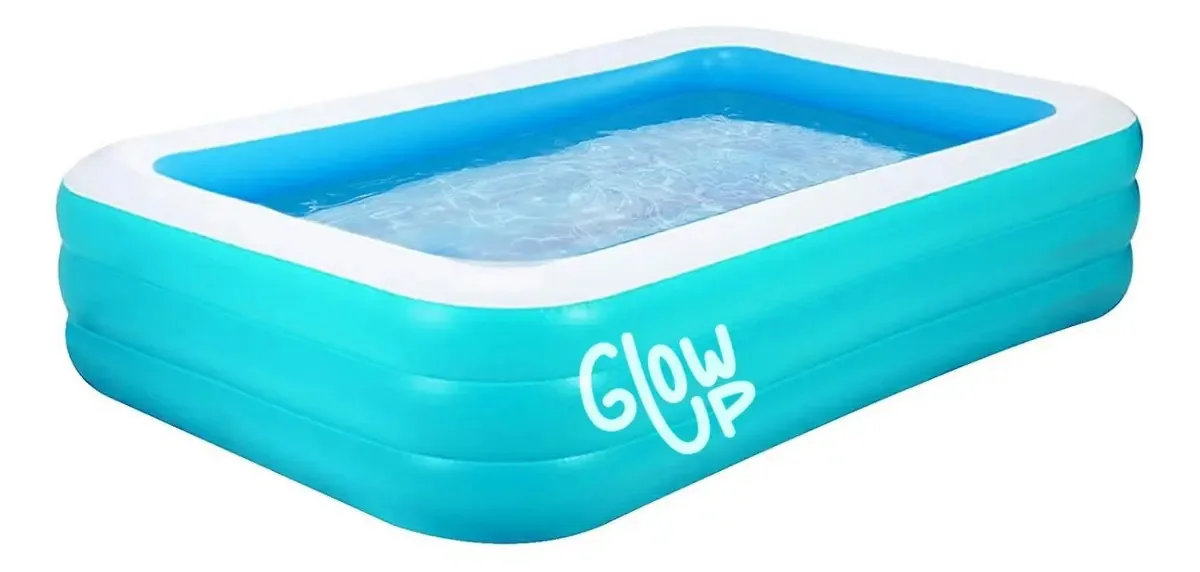 Piscina inflável Glowup 150x105x50 + Inflador azul celeste