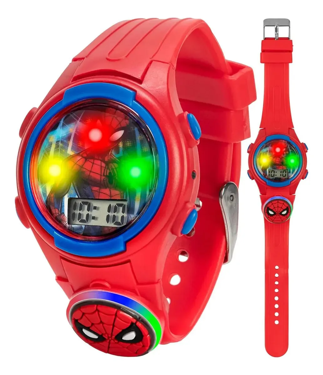 Relógio digital infantil Accutime Spider-man com alça ajustável